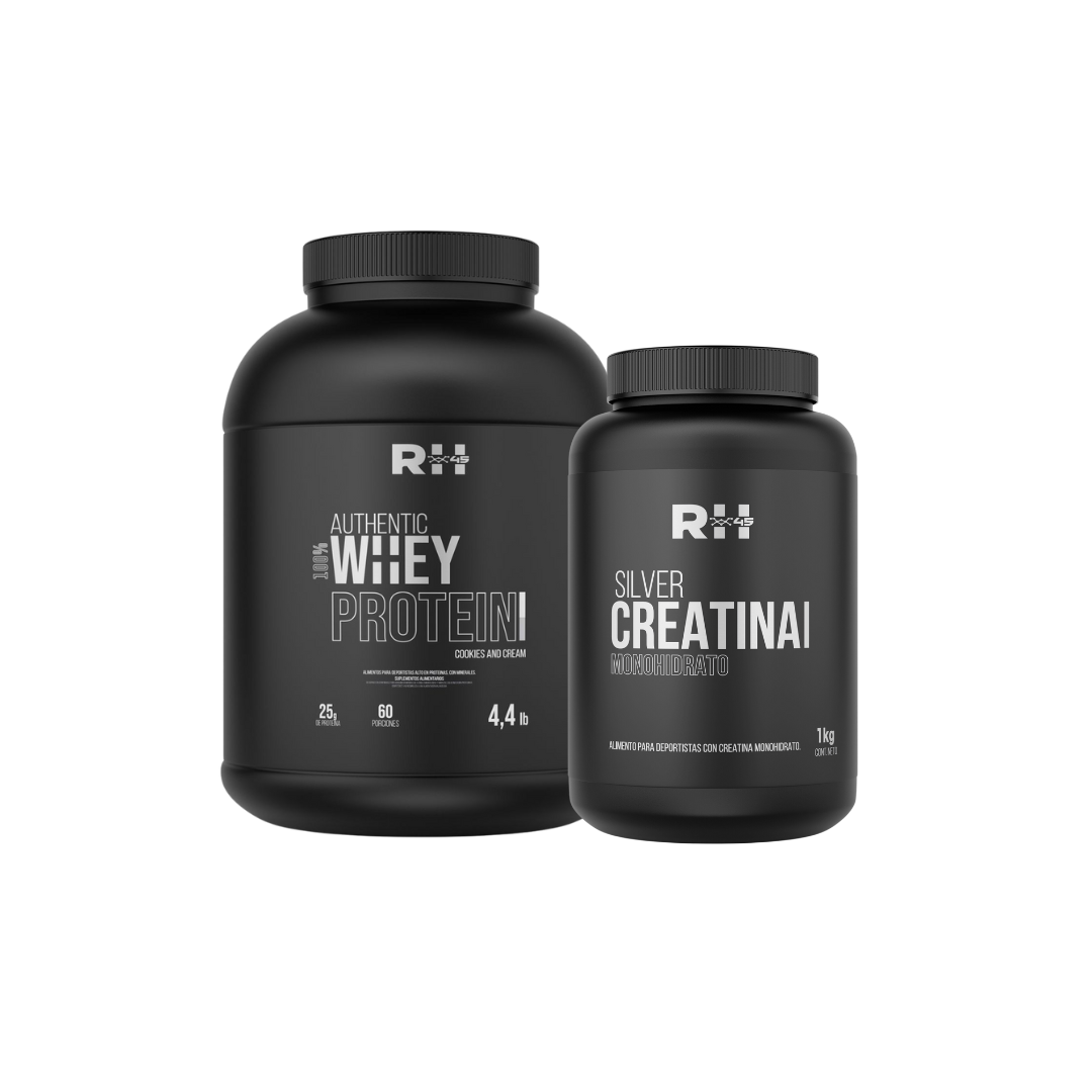 Pack Authentic Protein 100% Whey 4,4lbs+ Silver Creatina 1Kg Monohidrato
