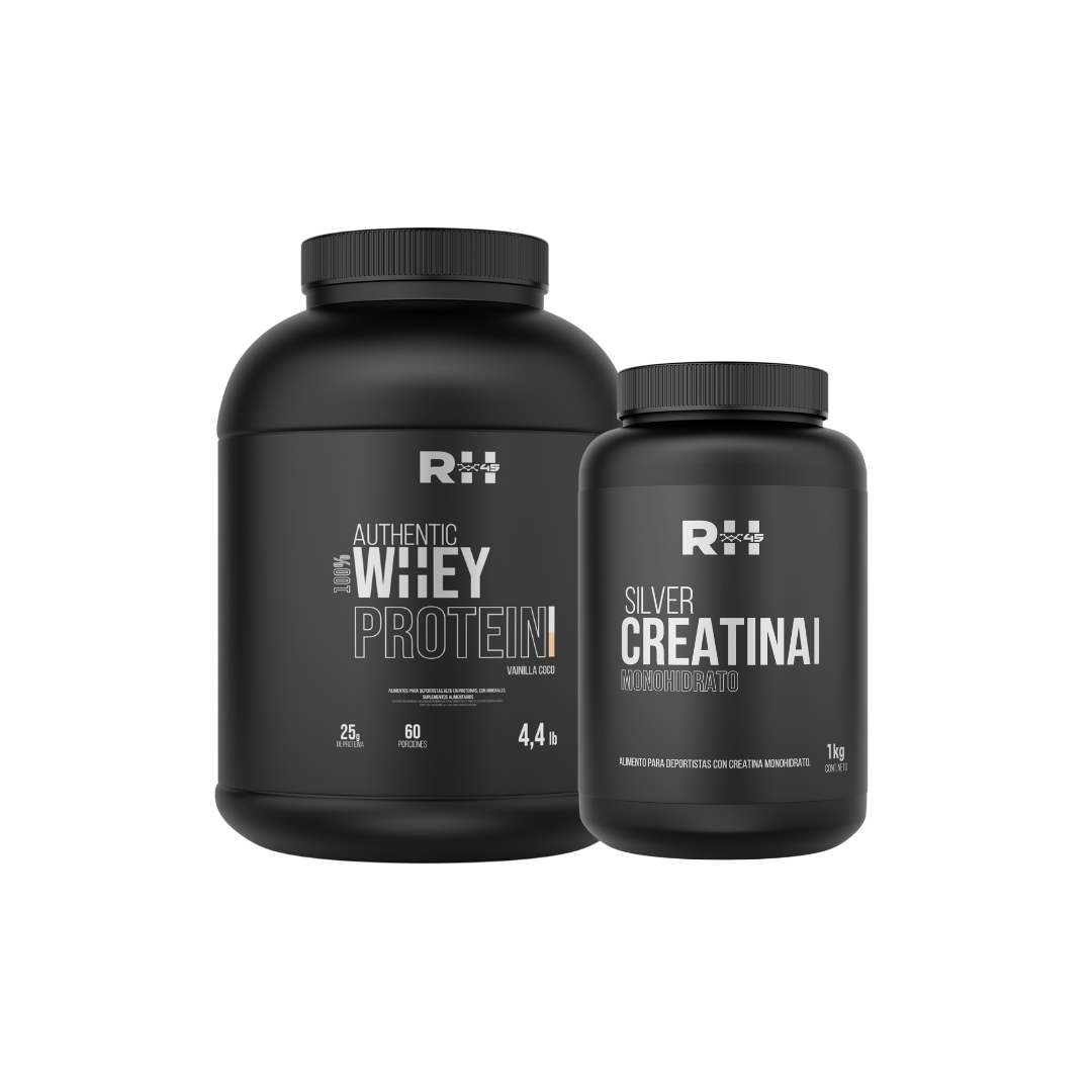 Pack Authentic Protein 100% Whey 4,4lbs+ Silver Creatina 1Kg Monohidrato