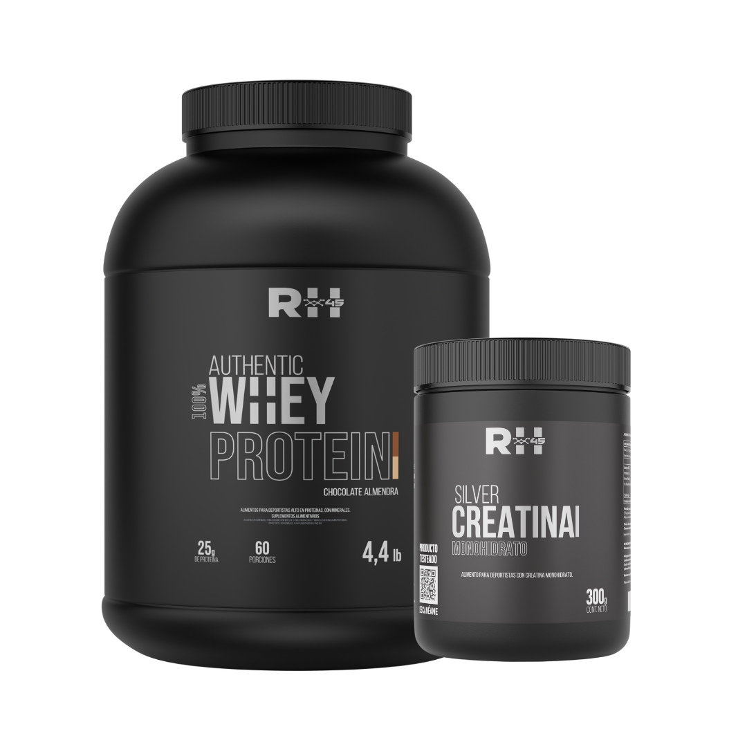 Pack Authentic Protein 100% Whey + Silver Creatina 300g Monohidrato