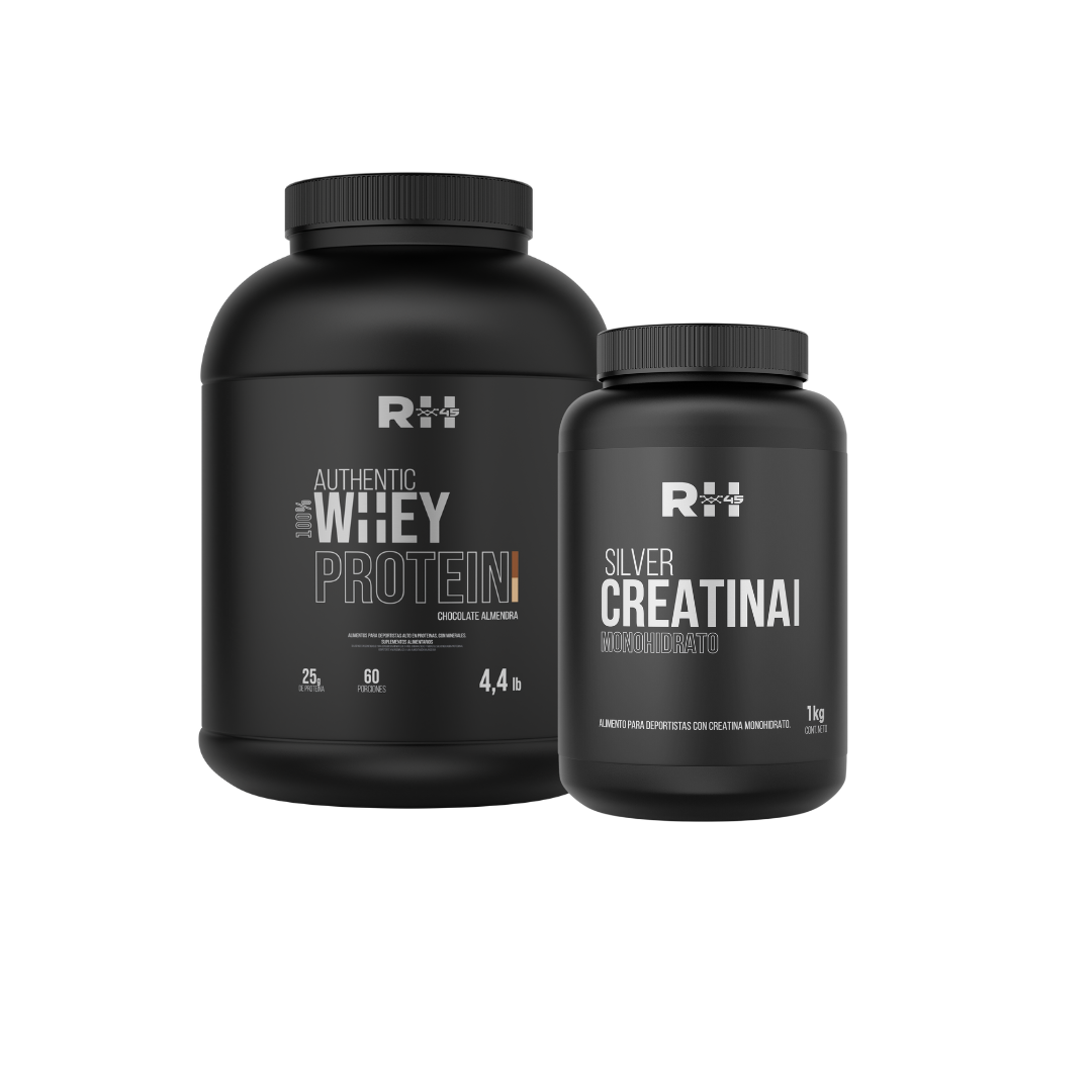 Pack Authentic Protein 100% Whey 4,4lbs+ Silver Creatina 1Kg Monohidrato