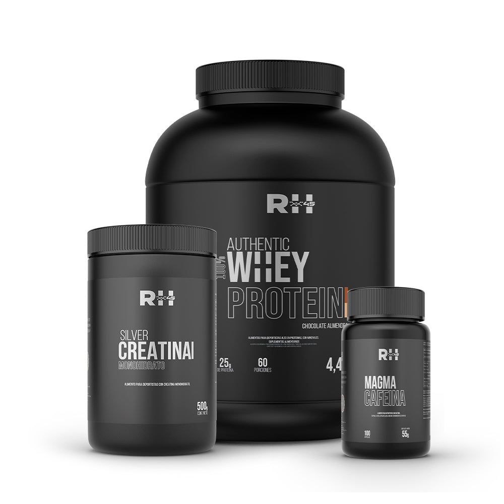 Pack Authentic Protein 100% Whey + Silver  500 grsCreatina Monohidrato + Magma Cafeína